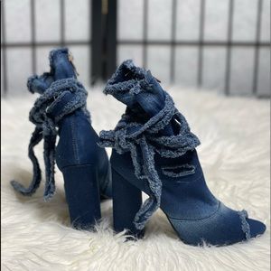 Fashion Nova Blue Jean booties, Size 6 women